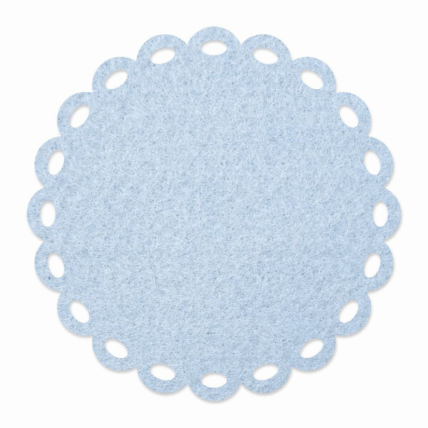 FILZ Untersetzer-Set Rund mit Zierrand 12 Stück - babyblau