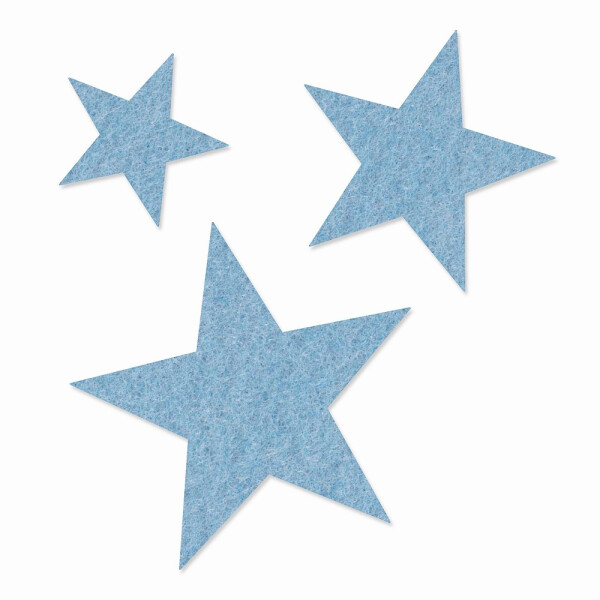 FILZ Sterne 10er Set 4 cm - hellblau
