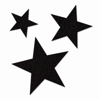 FILZ Sterne 10er Set 4 cm - schwarz
