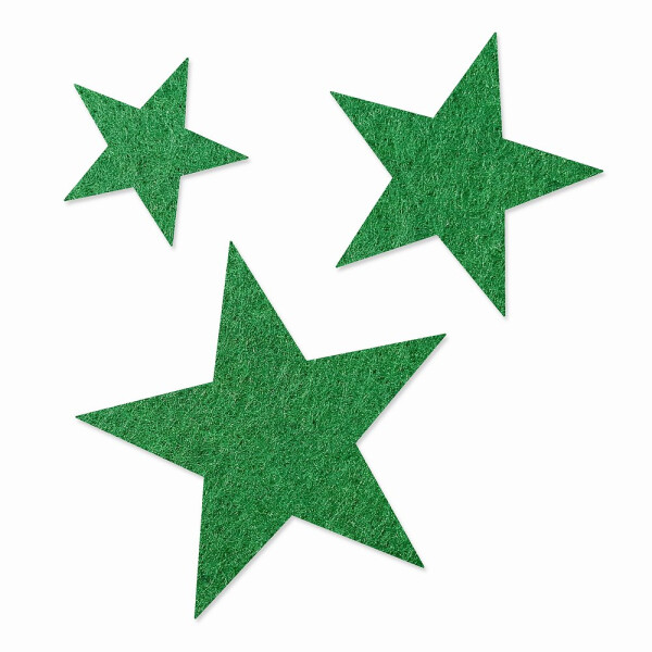 FILZ Sterne 10er Set 8 cm - tannengrün