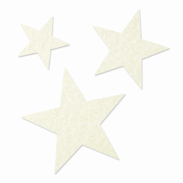 FILZ Sterne 10er Set 8 cm - wollweiß