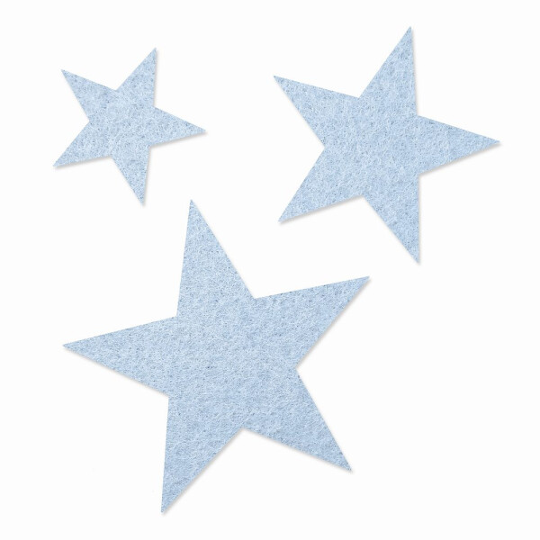 FILZ Sterne 10er Set 8 cm - babyblau