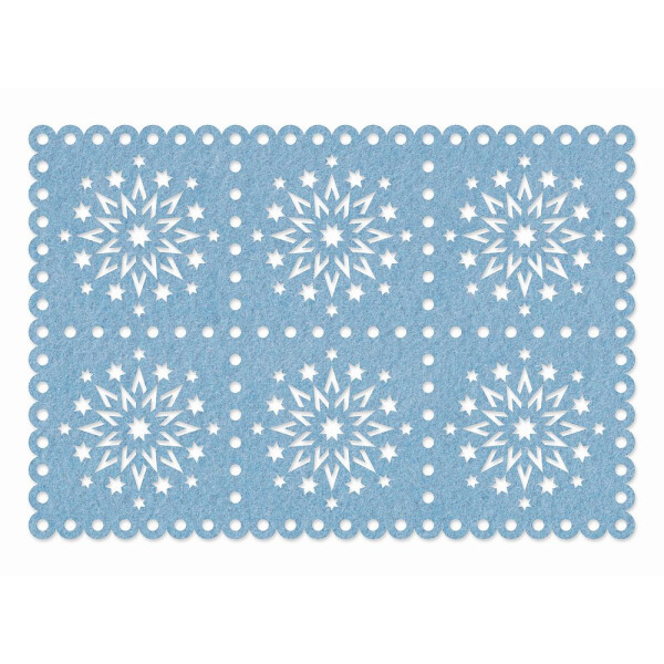 FILZ Untersetzer Weihnachten Stern 45 x 30 cm - hellblau
