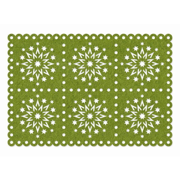 FILZ Untersetzer Weihnachten Stern 45 x 30 cm - olive