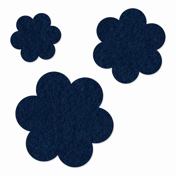 FILZ Blume 10er Set 6 cm - nachtblau