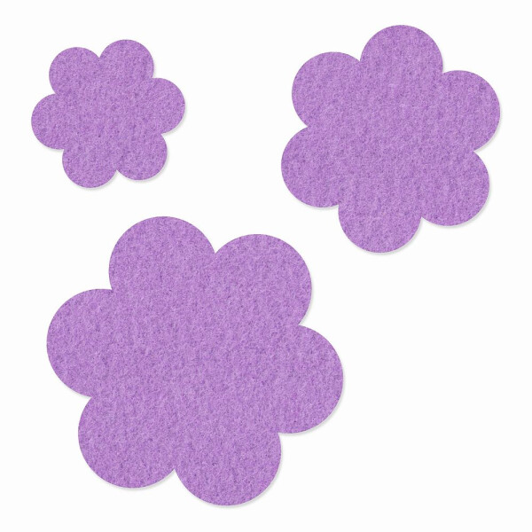 FILZ Blume 10er Set 8 cm - lavendel