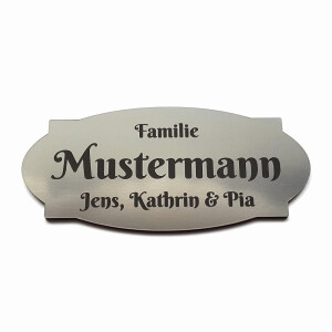 Türschild no.02 - Silber 50 x 20 mm