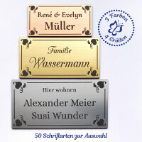 Türschild - Namensschild - Klingelschild inkl. Gravur, selbstklebend no.11