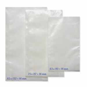 Papier Flachbeutel Tüten Pergamin weiß - 60 g/qm - Größenauswahl