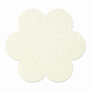 1 x FILZ Untersetzer Blume 25 cm - wollweiß