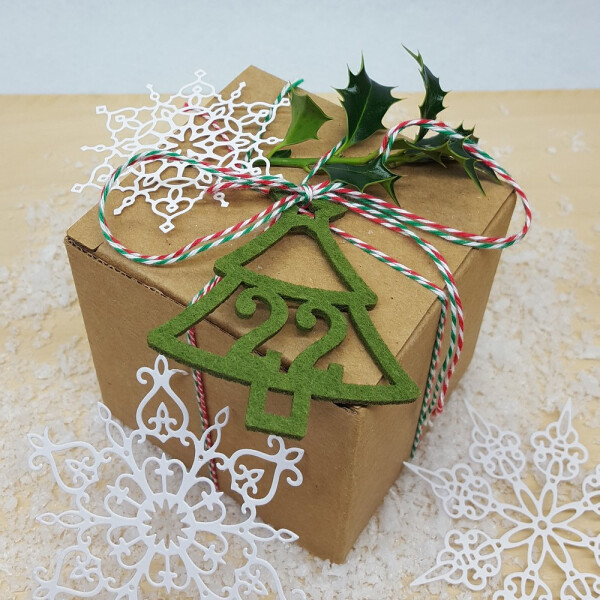 24 FILZ Anhänger Tannenbaum Adventskalender Zahlen 1-24...