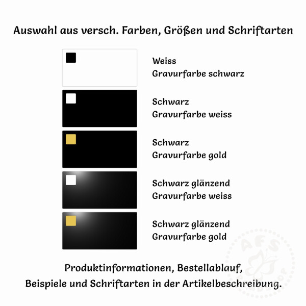 Türschild - Namensschild - Klingelschild inkl. Gravur,...
