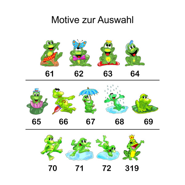1 Bogen Adressaufkleber Frosch mit Ihrem Text - Größe...