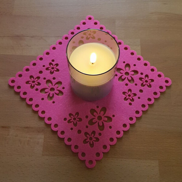 FILZ Untersetzer Eckig Blumenmuster 20-25-30-35 cm viele...