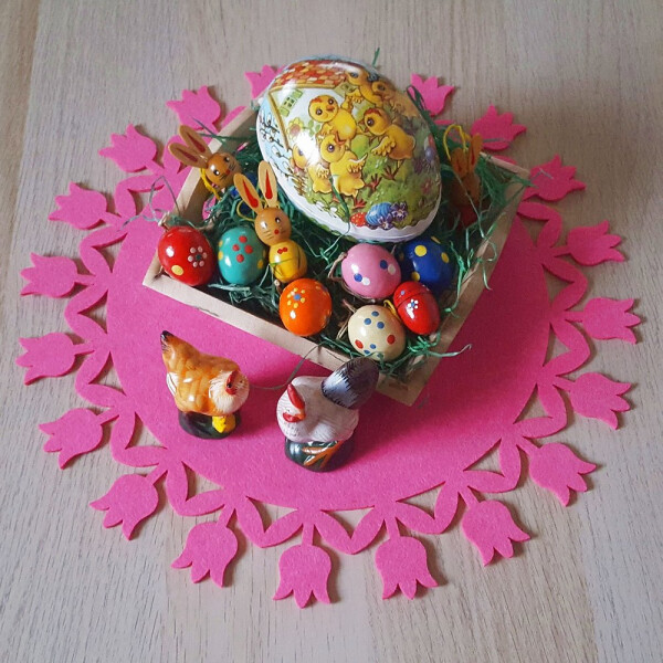 FILZ Untersetzer Platzmatte mit Tulpen-Bordüre Ø 35 cm viele Farben