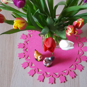 FILZ Untersetzer Platzmatte mit Tulpen-Bordüre Ø 35 cm viele Farben