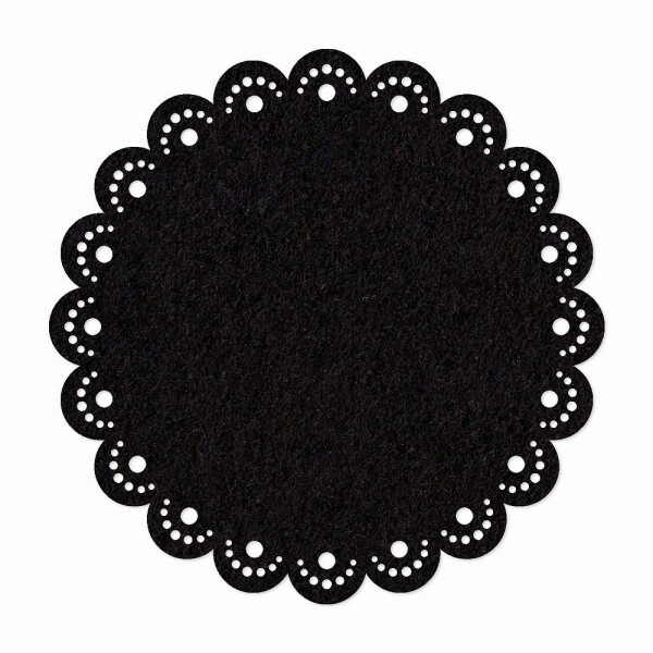 1 x FILZ Untersetzer mit Zierrand - Ø 25 cm - schwarz