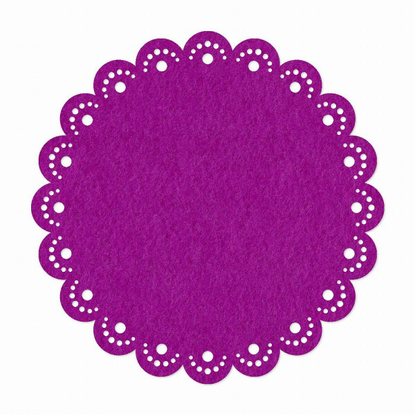 1 x FILZ Untersetzer mit Zierrand - Ø 25 cm - violett