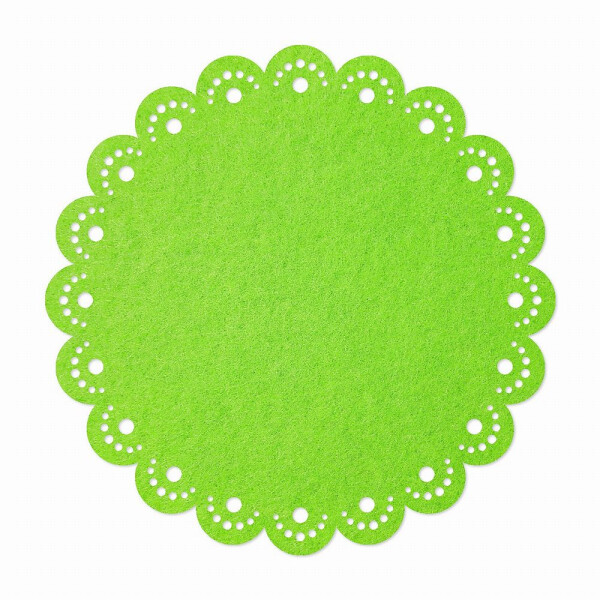 1 x FILZ Untersetzer mit Zierrand - Ø 30 cm - apfelgrün