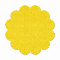 1 x FILZ Untersetzer Blume 11 cm - gelb
