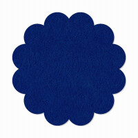 1 x FILZ Untersetzer Blume 15 cm - dunkelblau