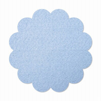 1 x FILZ Untersetzer Blume 20 cm - babyblau