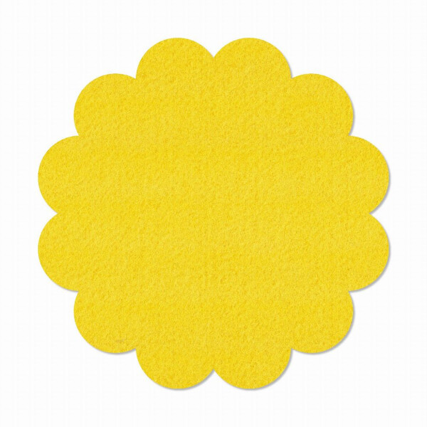 1 x FILZ Untersetzer Blume 25 cm - gelb