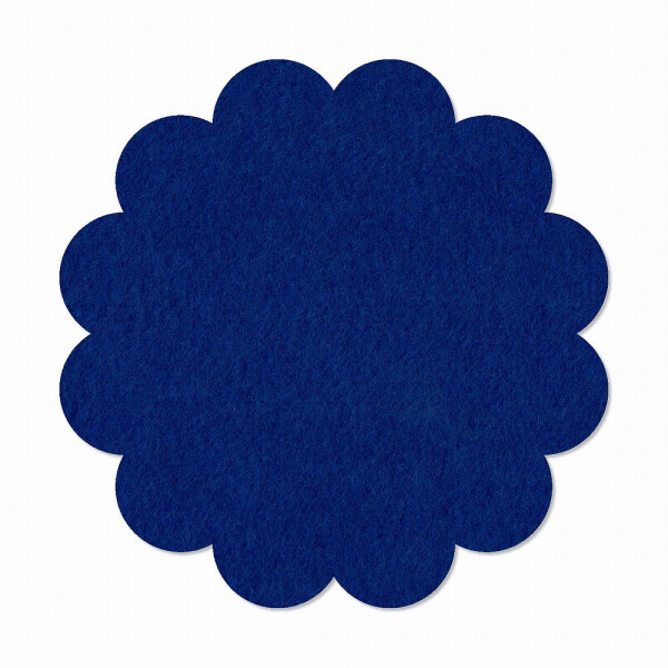 1 x FILZ Untersetzer Blume 25 cm - dunkelblau