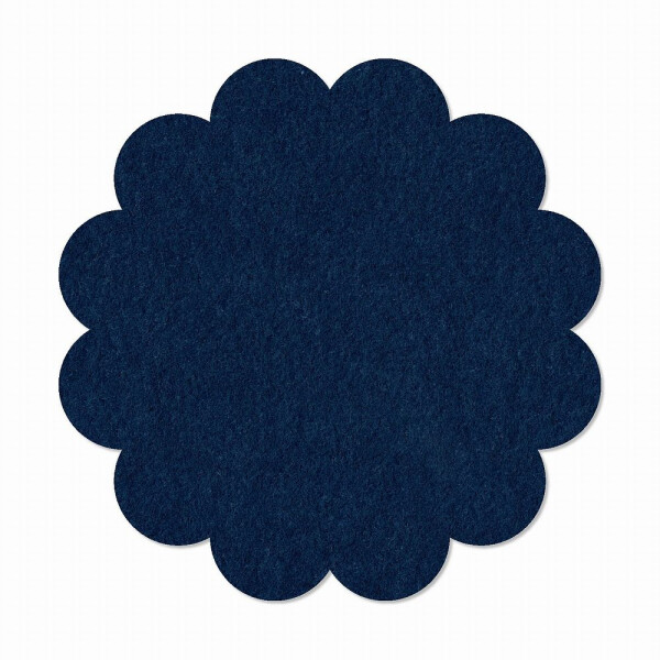 1 x FILZ Untersetzer Blume 25 cm - nachtblau