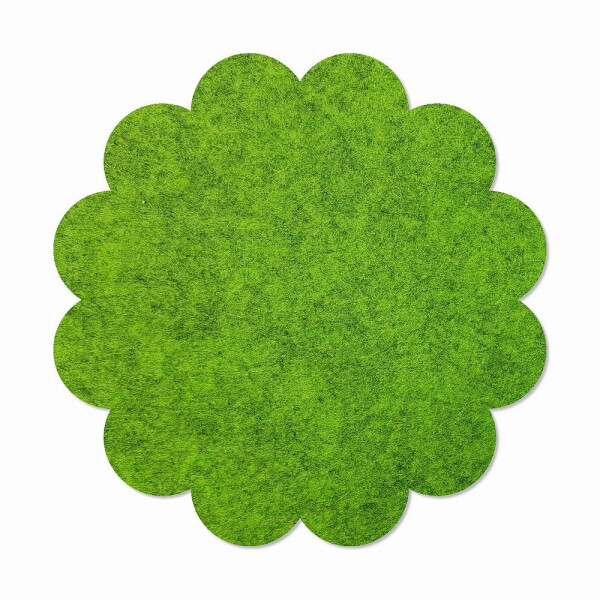 1 x FILZ Untersetzer Blume 25 cm - apfelgrün meliert
