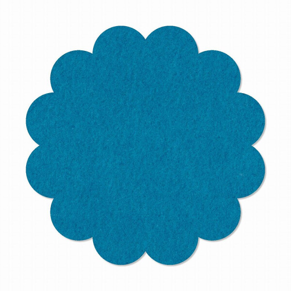 1 x FILZ Untersetzer Blume 30 cm - mittelblau