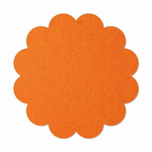 1 x FILZ Untersetzer Blume 35 cm - orange