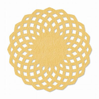 1 x FILZ Untersetzer Rund gemustert 12 cm - sand
