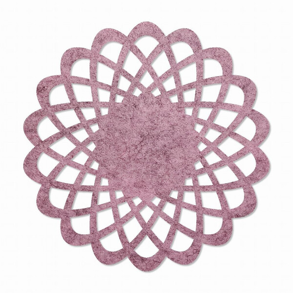 1 x FILZ Untersetzer Rund gemustert 25 cm - rosenholz...
