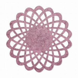 1 x FILZ Untersetzer Rund gemustert 25 cm - rosenholz...