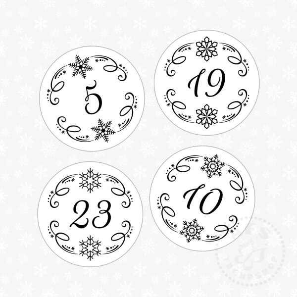 Adventskalender zum Befüllen 24 Tüten & 24 Aufkleber mit...