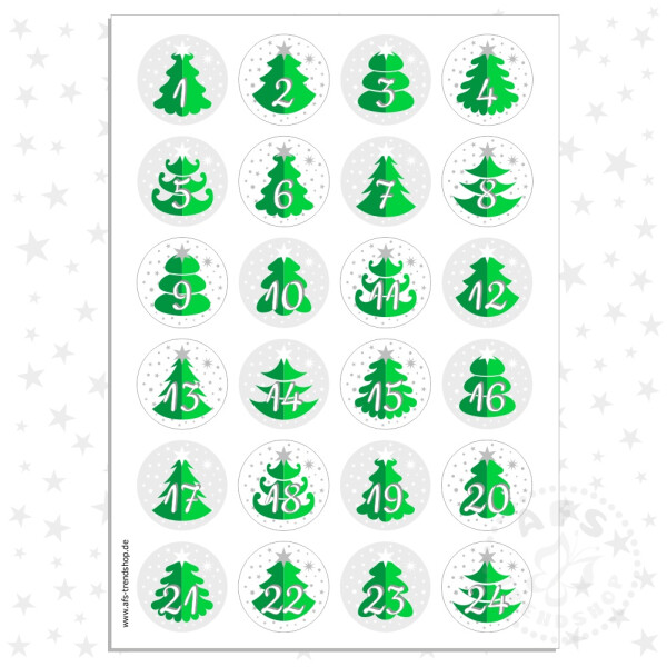 Adventskalender zum Befüllen 24 Tüten & 24 Aufkleber...