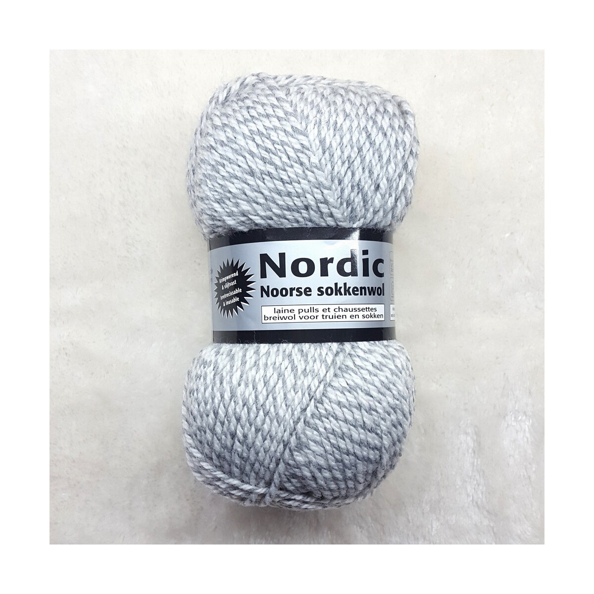 Lammy Sockenwolle Strumpfgarn Nordic 100 g Weiss-Grau