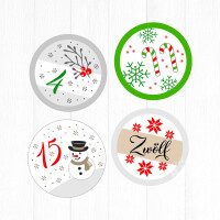 Adventskalender zum Befüllen 24 Tüten & 24 Aufkleber (no.26)