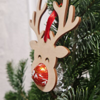 Rentier personalisiert - Weihnachtskugeln - Schokoladenhalter - Lollipop - Geschenkidee